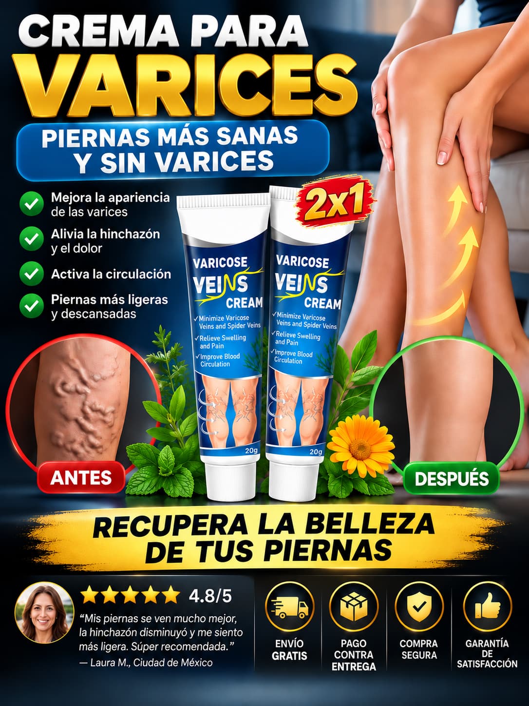 Crema Para Varices - 2x1 Hoy