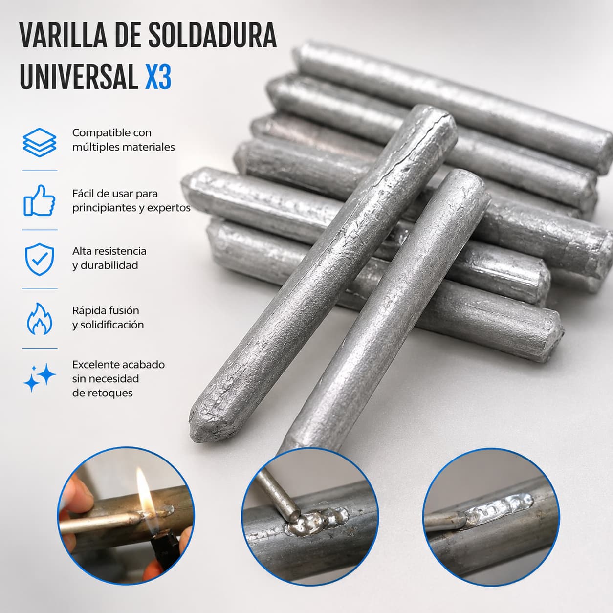 x3 Varilla Para Soldar – Solda al Instante