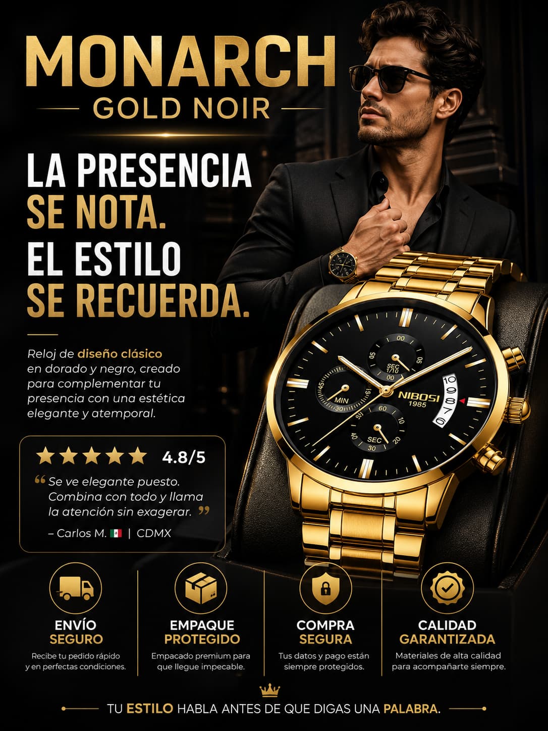 Reloj MONARCH — Gold Noir