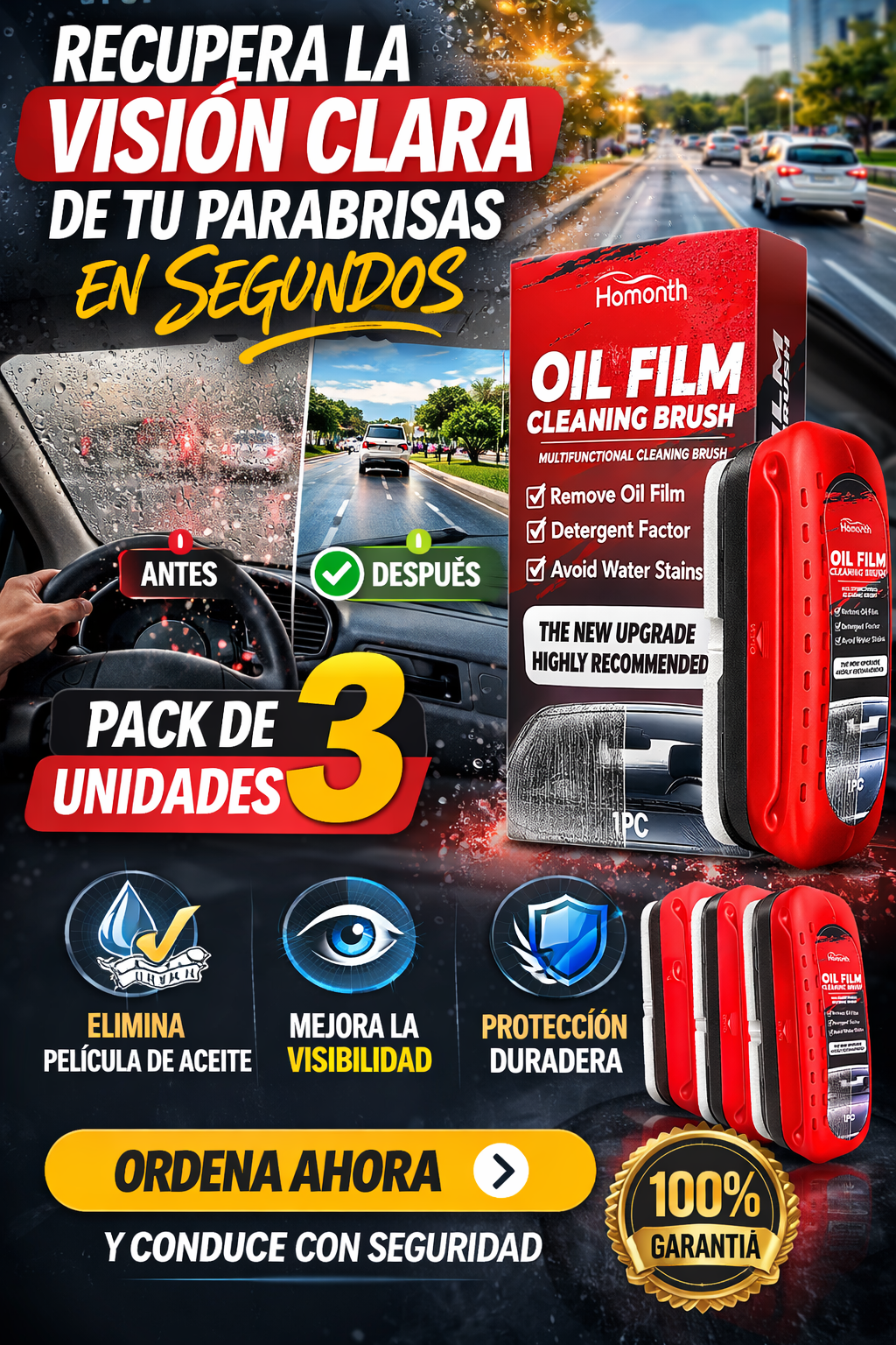 Pack 3 ClearBrush - Vidrio limpio al instante