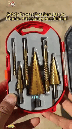 Kit de 6 Brocas Escalonadas de Titanio