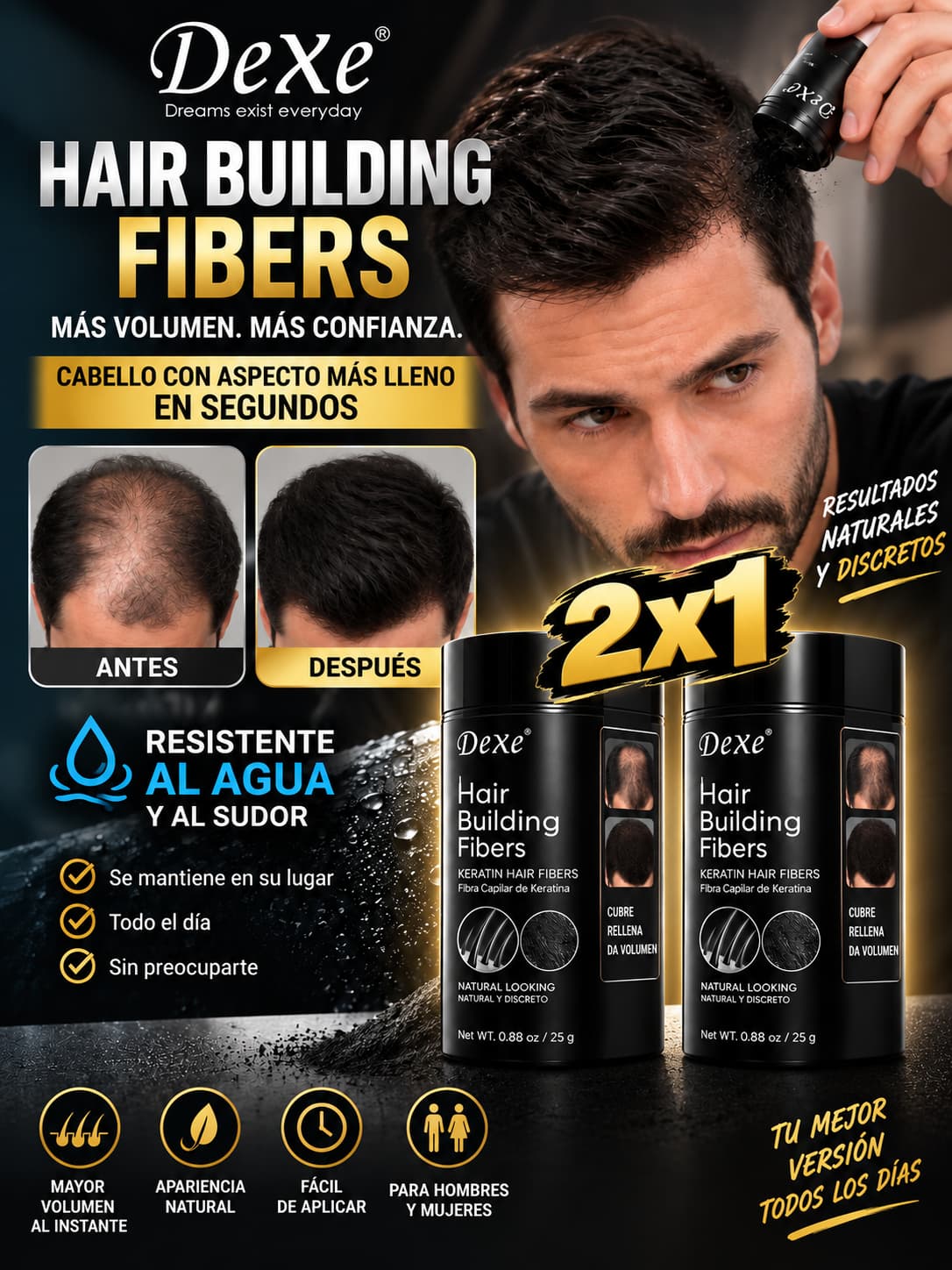 Hair Building Fibers — ¡2x1 HOY!