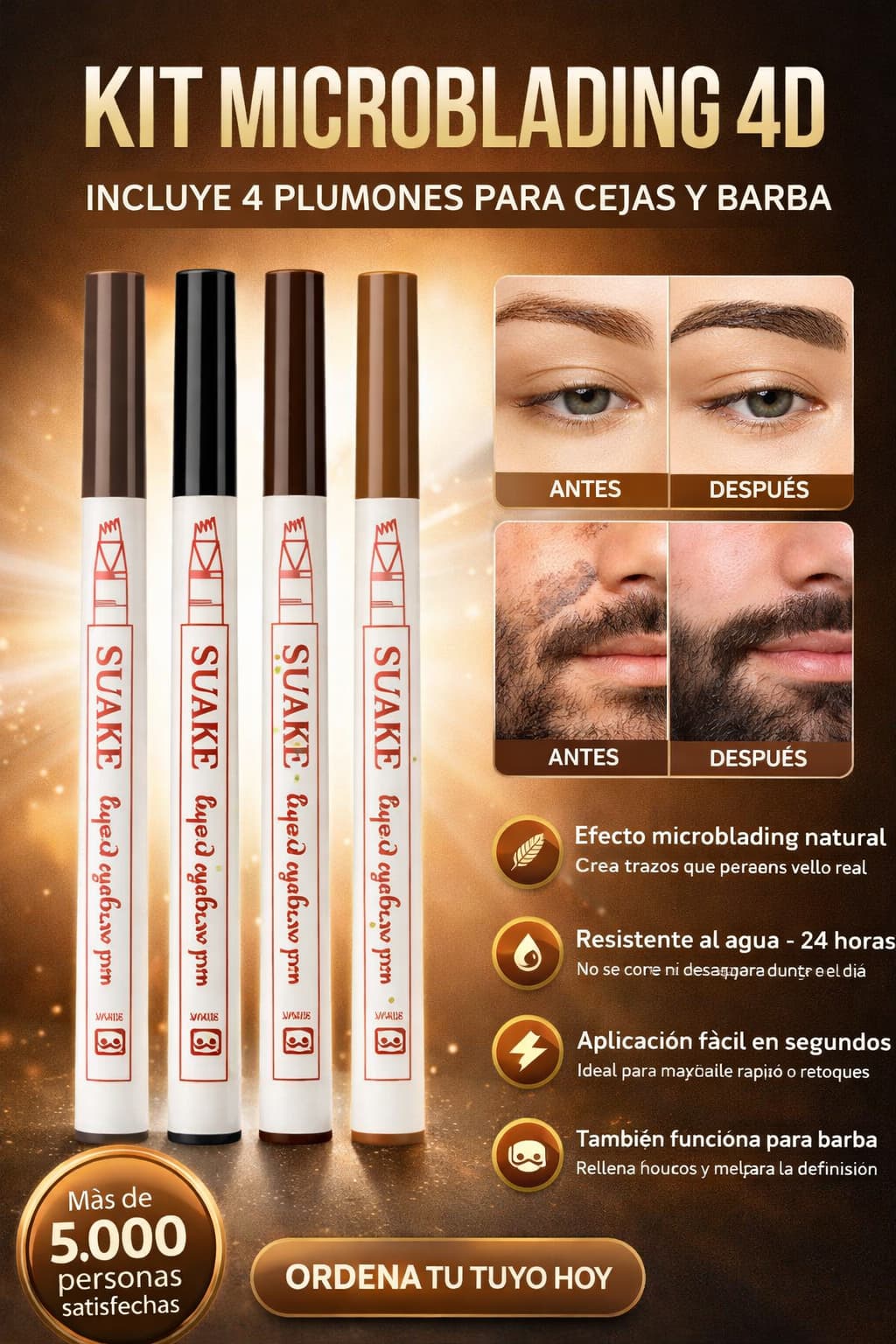 Kit Microblading 4D – 4 Plumones