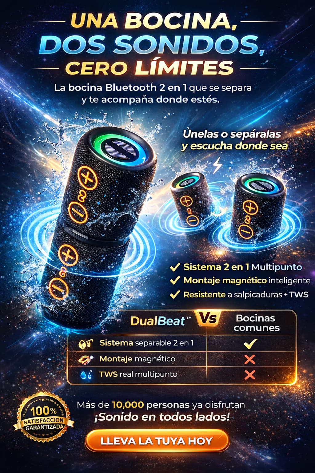 DualSound™ – 2 Bocinas en 1