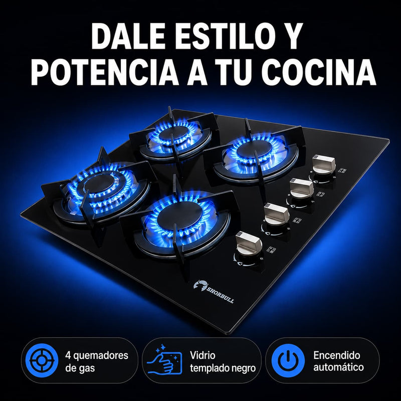 Estufa Vidrio Elite 4 Quemadores