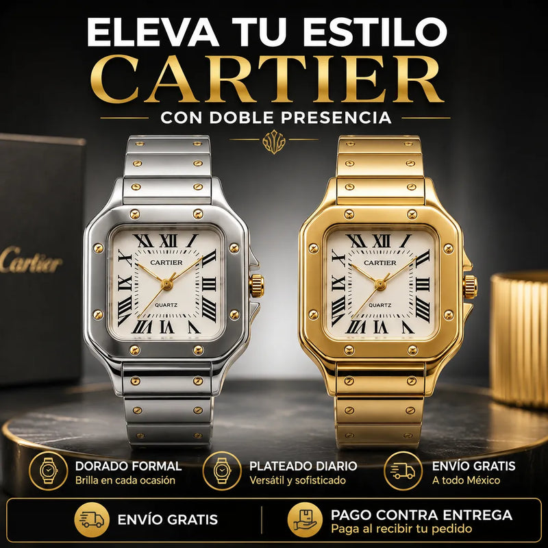 Combo de 2 Reloj Estilo Cartier Santos