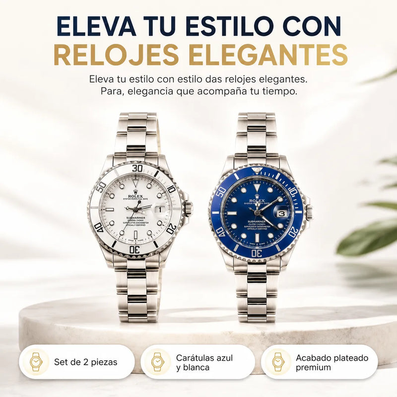 Set de dos reloj estilo rolex