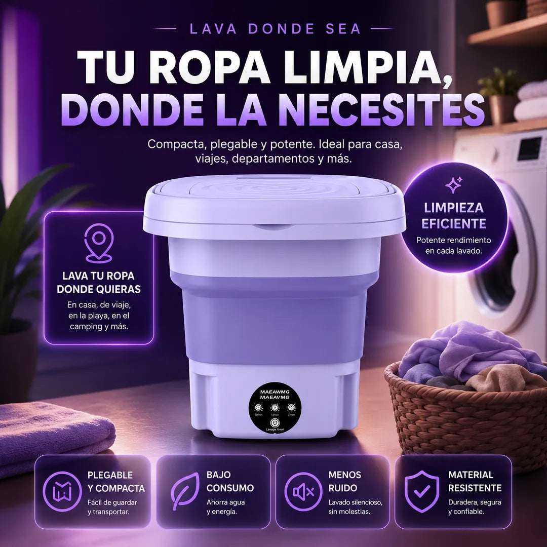 Lavadora portátil plegable